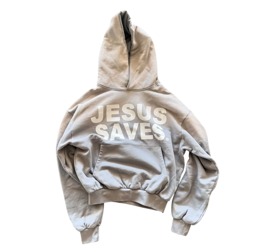 Vintage Jesus Saves Graphic Acid Washed Oversized Hoodie