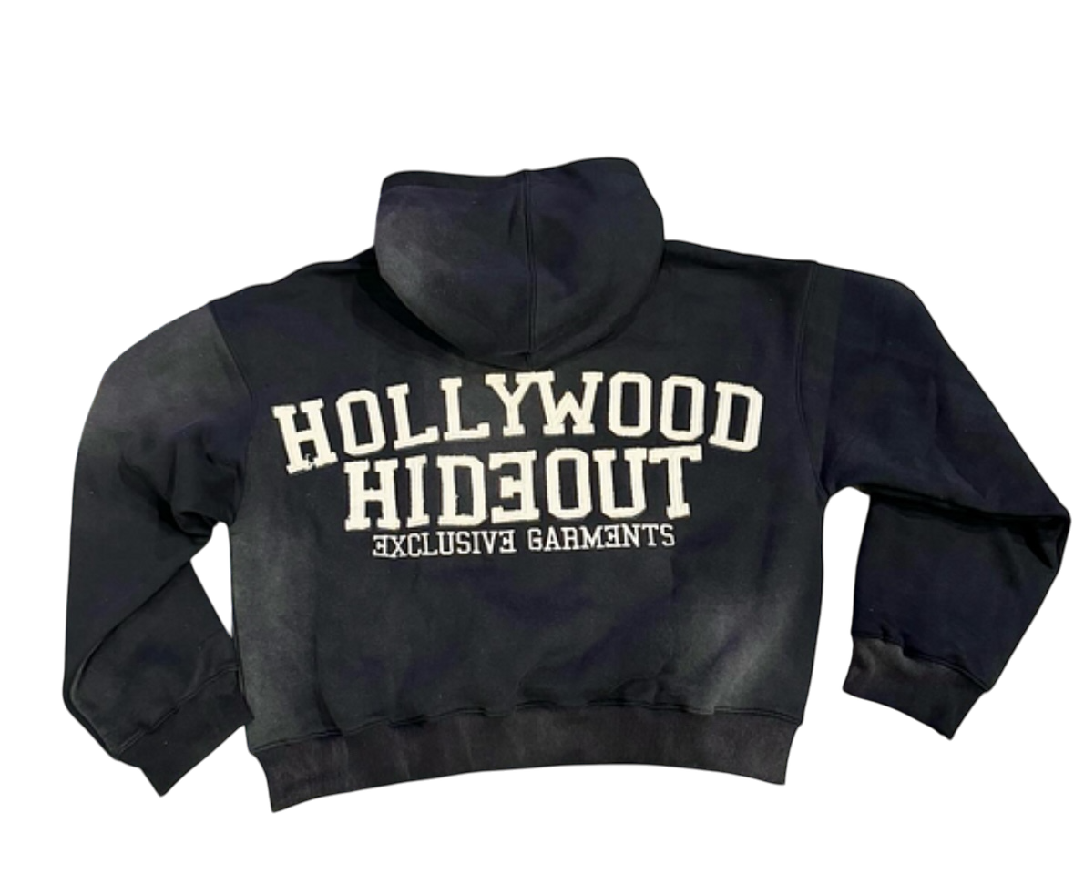 Vintage Hollywood Hideout Graphic Acid Washed Oversized Hoodie